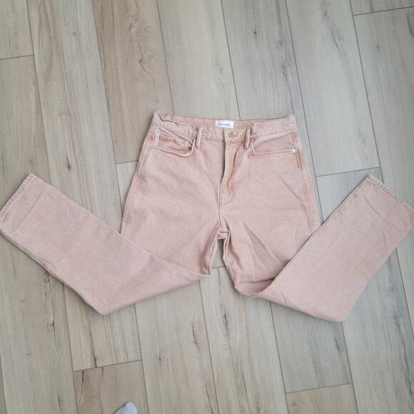 FRAME Le Sylvie Slender Straight-Leg Beige Wash High Rise Jeans Women Sz 30 - Picture 2 of 16